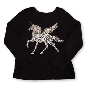 3/$20 Childrens Place Glitter Unicorn Tshirt Long Sleeve Metallic Stars Magical